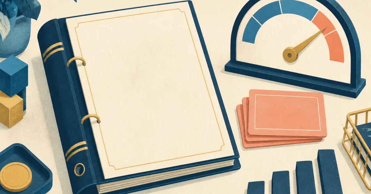 Risograph illustration of stacked pay envelopes beside a blank risk limit chart and abstract volatility curve on cream paper